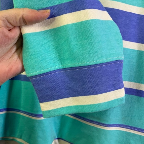 WILDFOX Striped Boxy Pullover Crewneck Long Sleeve Lounge Sweatshirt Top - Picture 7 of 15